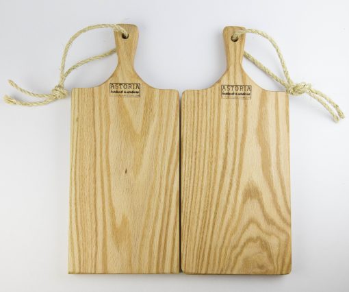 USA MADE Handcrafted Medium Pair of Hand Made Mendocino Red Oak Hardwood Charcuterie Serving Set Platter Paddle Cutting Board - Astoria Home Decor and Gift Shop Mendocino