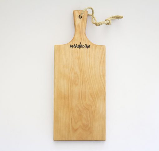 Made in USA Handcrafted Handmade in Mendocino Gift Shop Mendocino Stamped Charcuterie Cheese Paddle Board - Single Medium Birch Wood Paddle