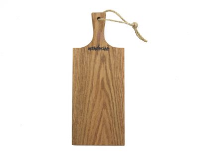 USA Hand Crafted Handmade in Mendocino - Mendocino Stamped Charcuterie Cheese Paddle Board - Medium Red Oak Hardwood