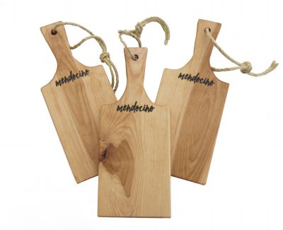 Made in USA Handcrafted Handmade in Mendocino - Mendocino Stamped Charcuterie Cheese Paddle Boards - Small Birch Hardwood - Three Combo Deal - Astoria Home Decor and Gift Shop in Downtown Mendocino