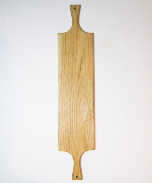 Double Handled Large Red Oak Hardwood Charcuterie Board USA MADE IN USA - Locally Handmade Handcrafted in Mendocino Village - Cheese Board Cutting Board