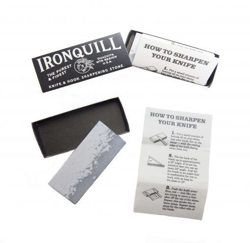 Ironquill Knife and Hook Sharpening Stone Made in Arkansas USA Stone Quarried in Ouachita Mountains Gift Shopping - Knife Care - Knife Sharpening Opened
