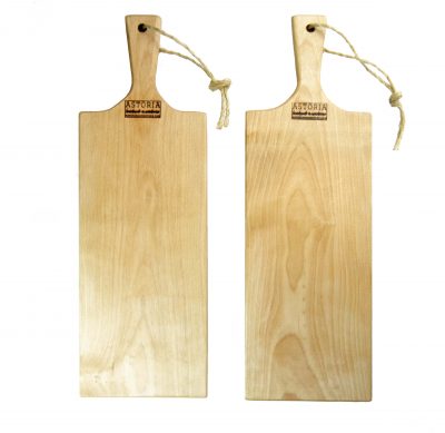 Birch Hardwood Medium Long Charcuterie Board Hand Crafted in Mendocino Village - Wood Paddle Cutting Board Jute Twine Handle Double Combo Sale Deal White
