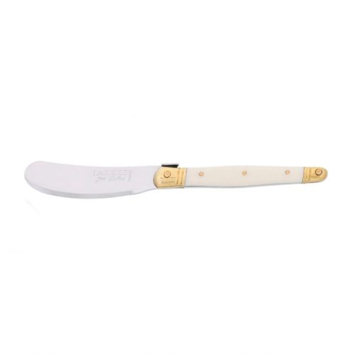 Laguiole Mini Cheese Spreader in Ivory White Brass Hardware - Front - Astoria Home Store and Gift Shop 1