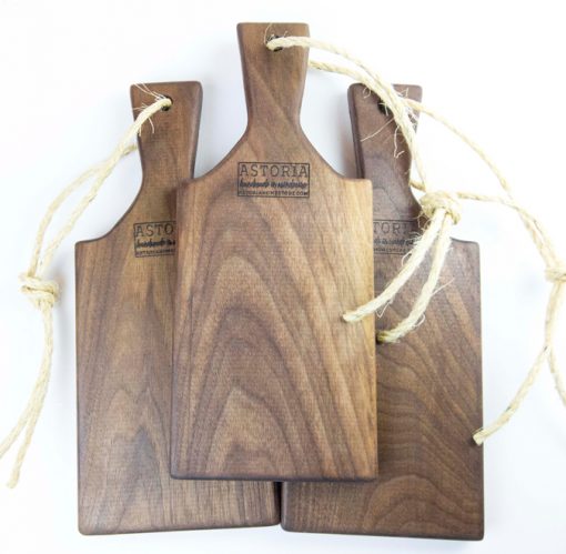 Woodworking in Mendocino Locally Handcrafted Made in the USA MADE Small Size Black Walnut Charcuterie Board Gift Astoria Product Astoria Home Décor and Gifts - Gift Set of 3 Product Photo