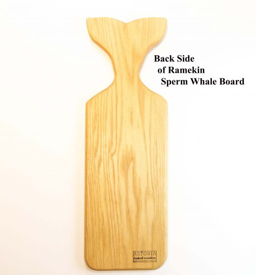 Shopping for Sperm Whale Shaped Charcuterie Cheese Board Serving Board Platter Cheese Paddle Solid Red Oak With Seated Ceramic Ramekin Black Walnut Locally Handmade in Mendocino Made in USA Made North Coast Shopping