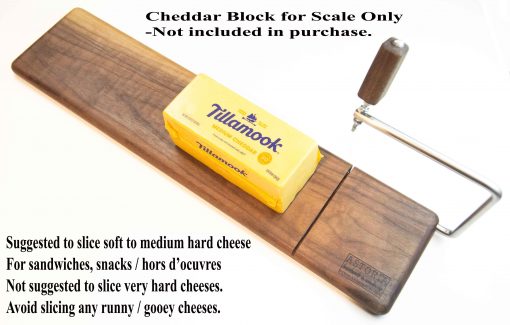 USA MADE IN USA Extra Large Cheese Slicer fits a Large Block of Cheese Handmade in Mendocino Village Handcrafted Cheese Slicer Large Black Walnut Cheese Slicer