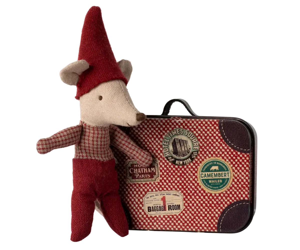 Maileg Christmas mouse Baby in Suitcase By Maileg