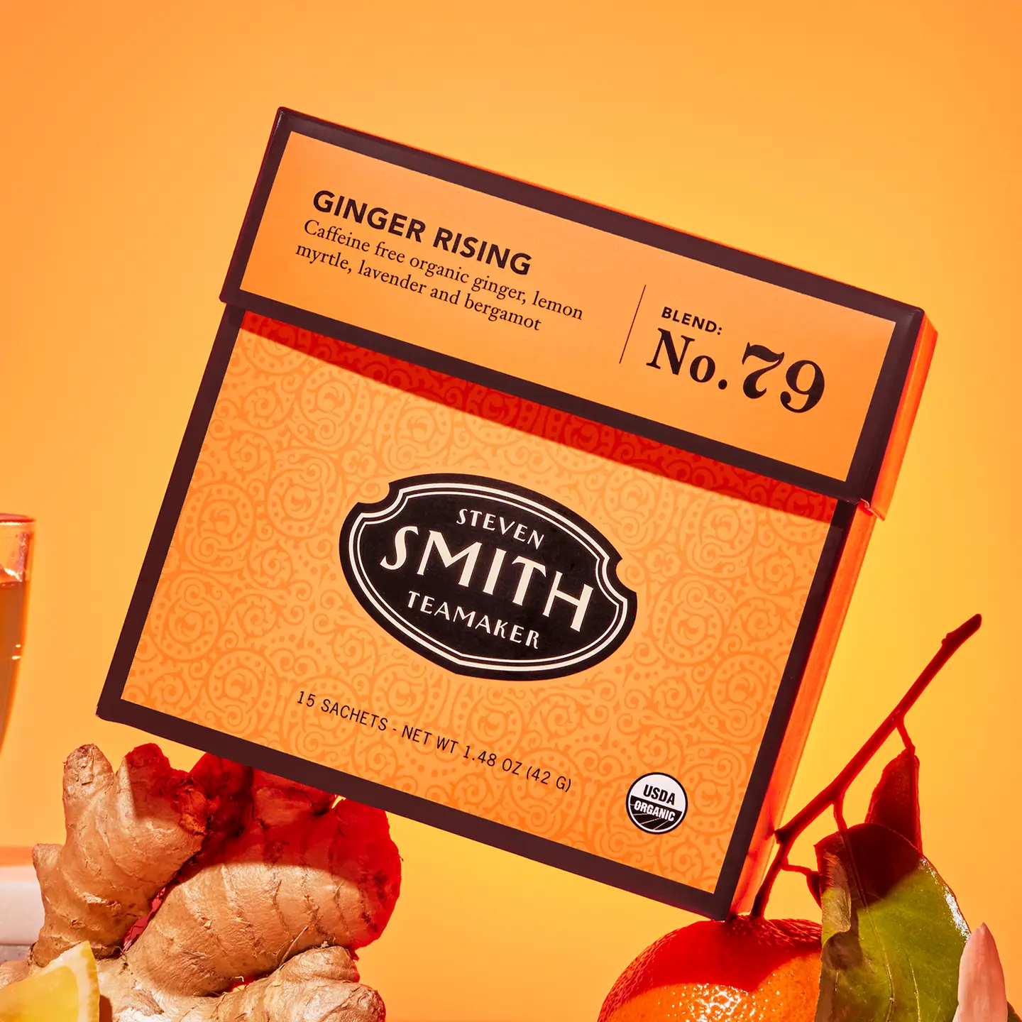 Ginger Rising Organic Herbal Infusion Tea By Smith Tea Company Portland Oregon