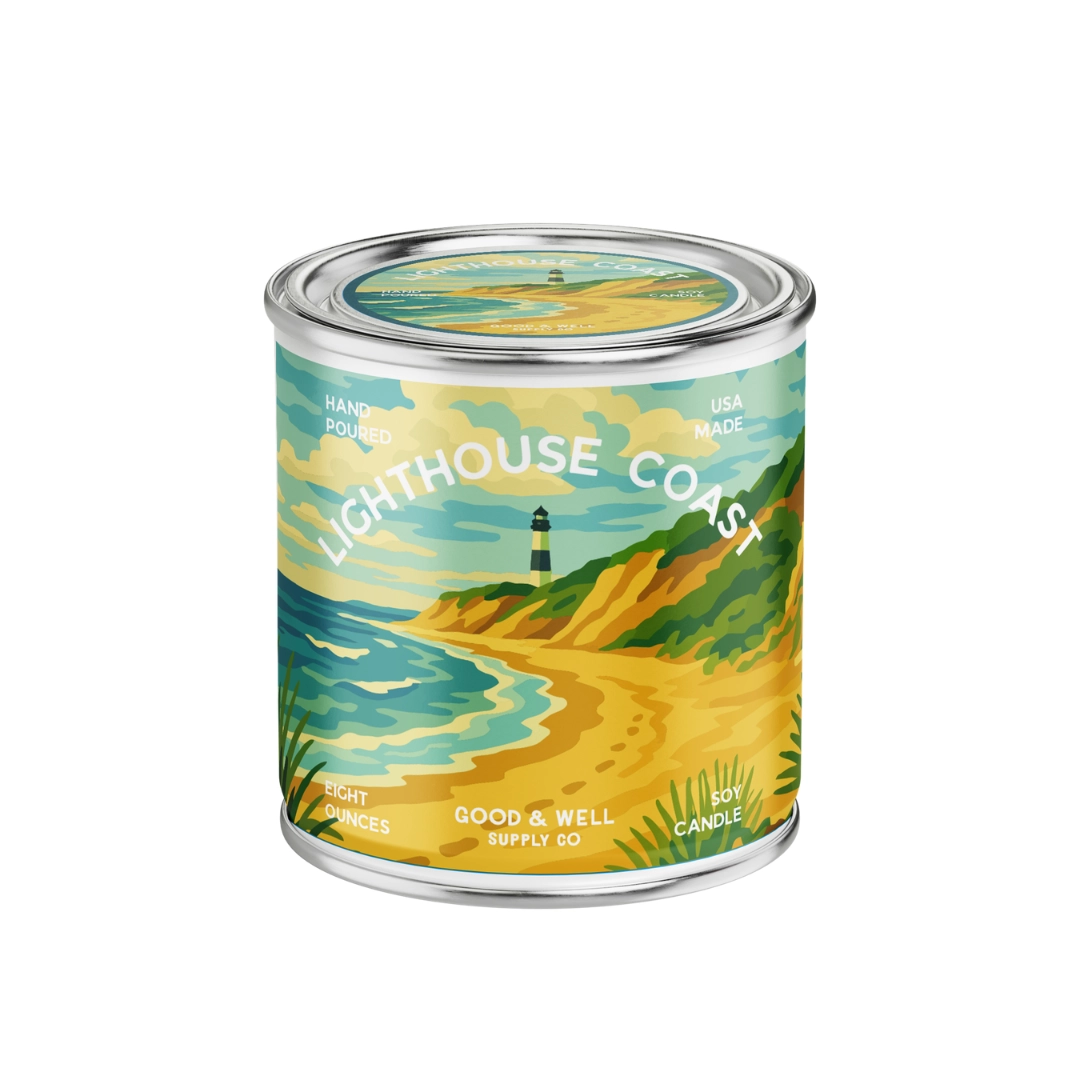 Lighthouse Coast Soy Candle Half Pint Candle By Good and Well Supply Co