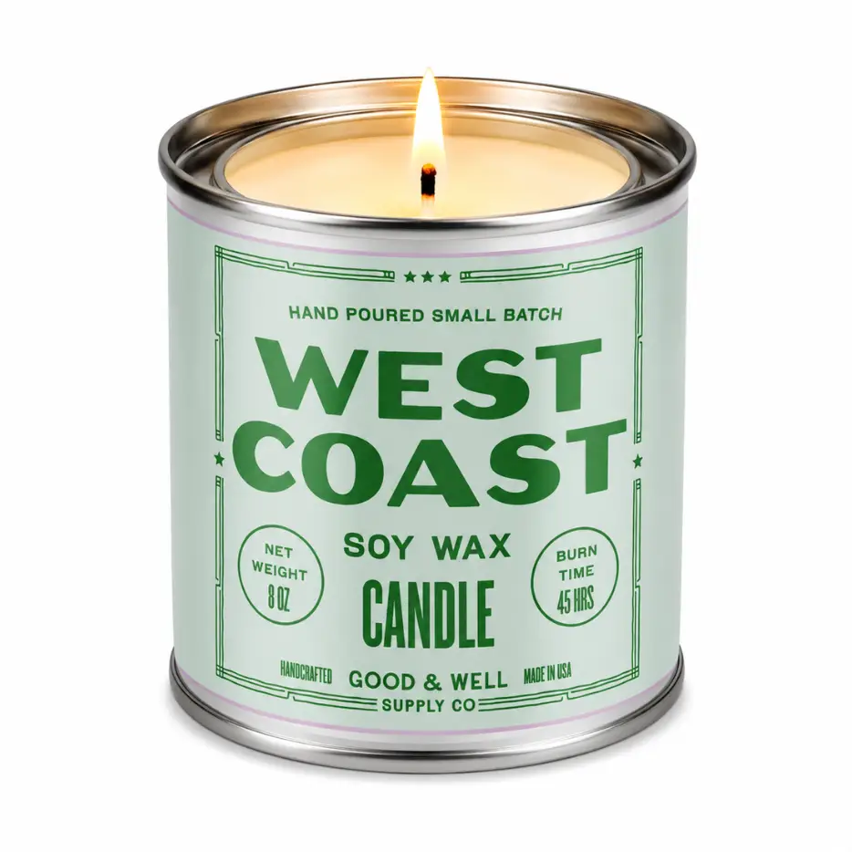West Coast Soy Candle - Happy Place Collection Half Pint Candle By Good and Well Supply Co